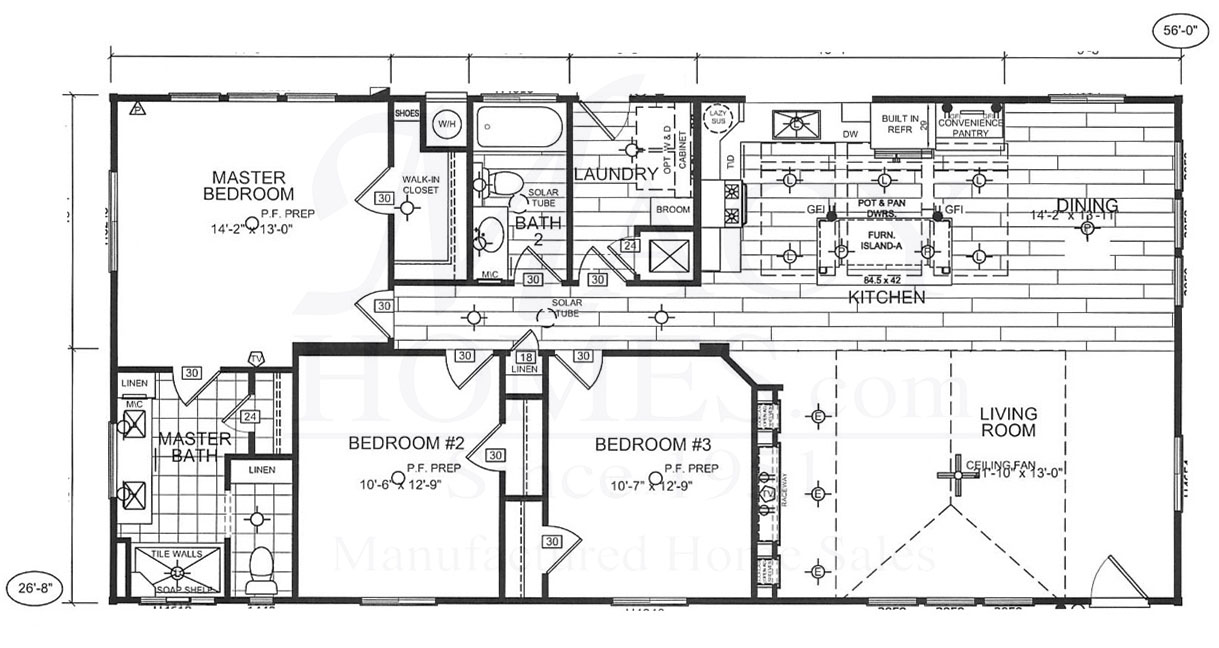 factory built homes for sale Anacapa HomesBD-07 Floor Plan
