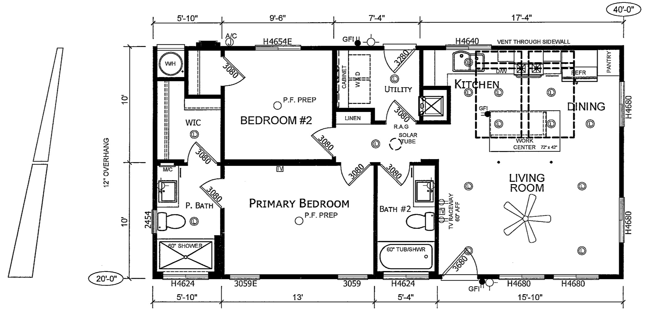 Floor plan of Silvercrest BD-92 manufactured home